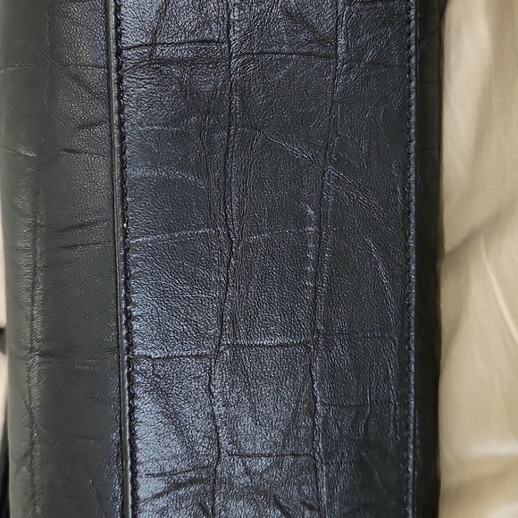 Saint Laurent Calfskin Crocodile Embossed West Hollywood Monogram Fold-Over - Picture 4 of 14